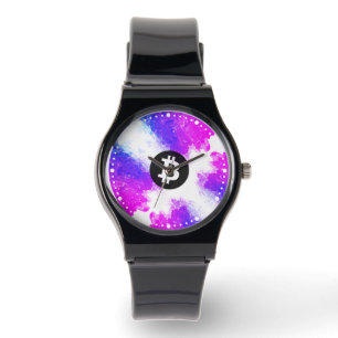 Bitcoin Watercolor (Style 6 - Miami Beach) Watch