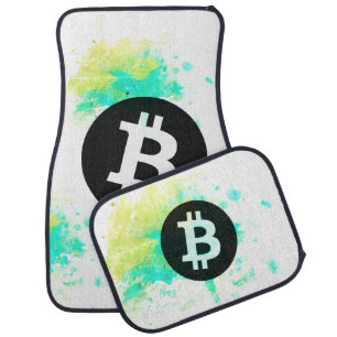 Bitcoin Watercolor (Style 7 - Stack Sats) Car Floor Mat