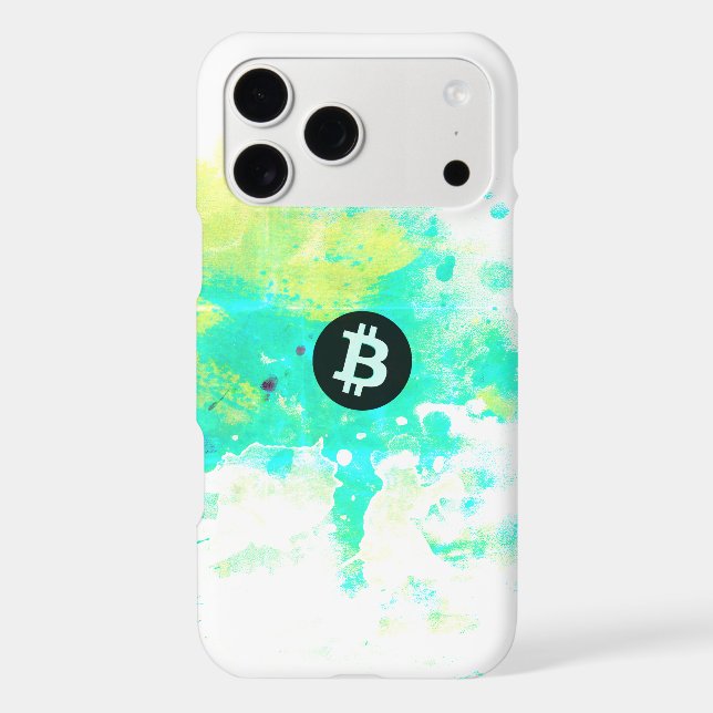 Bitcoin Watercolor (Style 7 - Stack Sats) iPhone Case (Back)