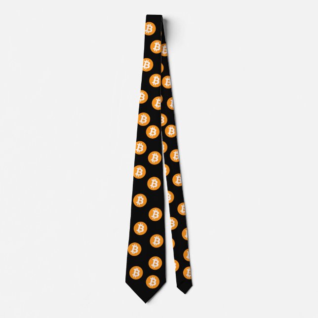 Bitcoin Wave BTC Crypto Token Neck Tie (Front)