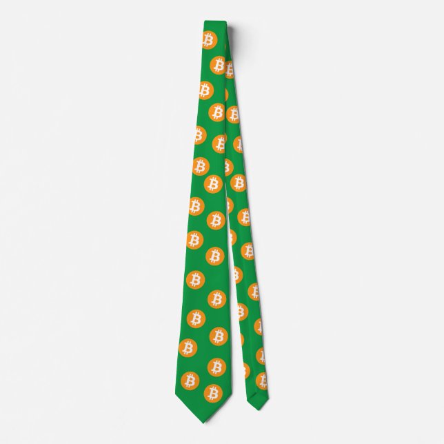 Bitcoin Wave BTC Crypto Token Neck Tie (Front)