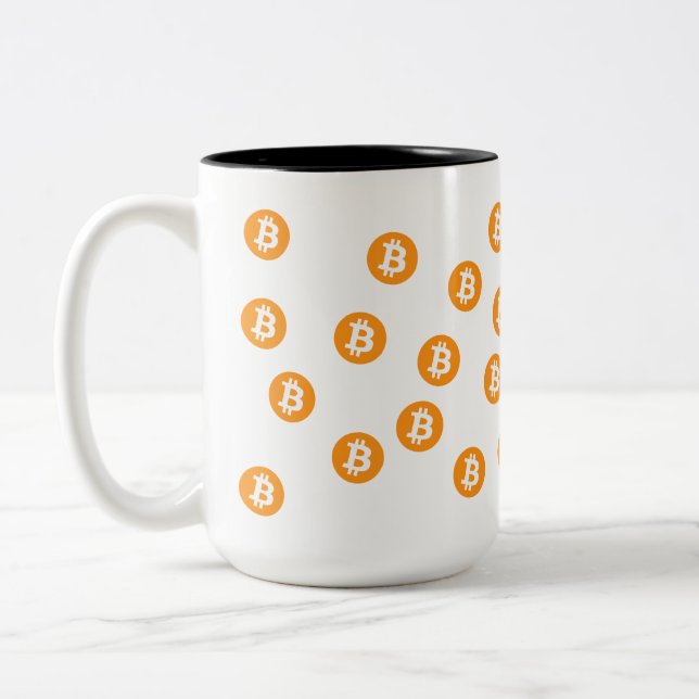 Bitcoin Wave BTC Crypto Token Two-Tone Coffee Mug (Left)
