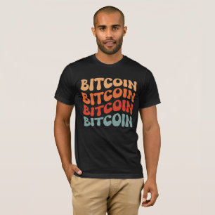 Bitcoin Wavy Text Stylish Crypto Typography Design T-Shirt