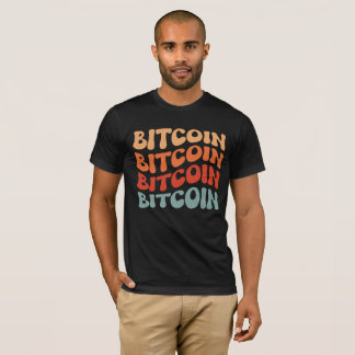 Bitcoin Wavy Text Stylish Crypto Typography Design T-Shirt