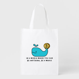 Bitcoin Whale Crypto Investor & BTC Trading Design Grocery Bag