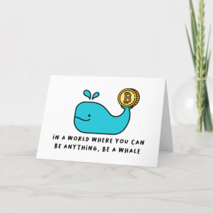 Bitcoin Whale Crypto Investor & BTC Trading Design Letterpress Thank You Card