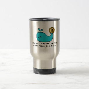 Bitcoin Whale Funny Crypto Investor Cartoon Design Travel Mug