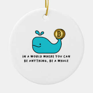 Bitcoin Whale T-Shirt Ceramic Ornament
