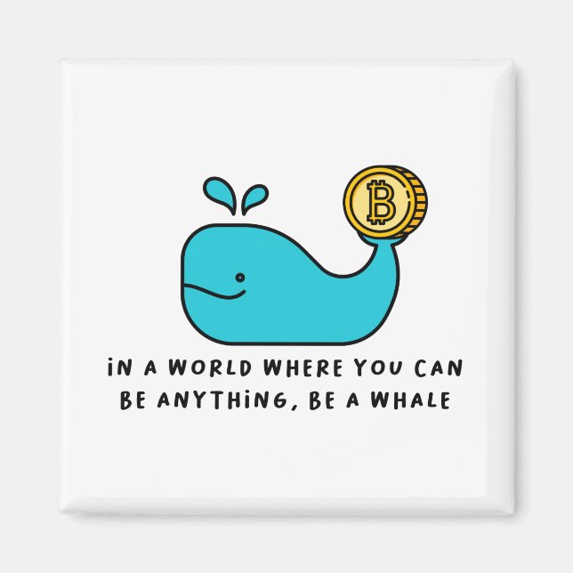 Bitcoin Whale T-Shirt Magnet (Front)
