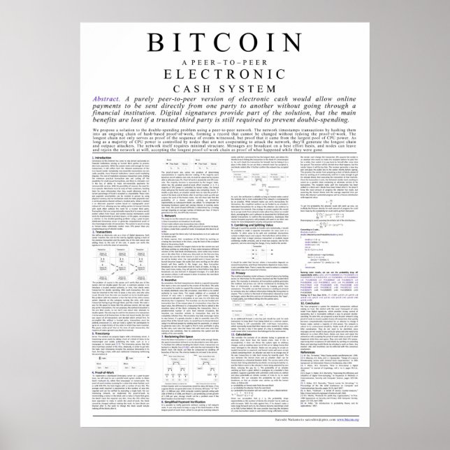 Bitcoin Whitepaper Poster (Front)