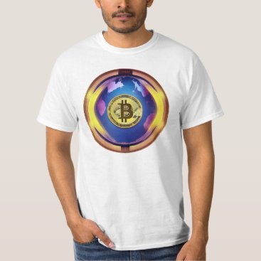 Bitcoin with Planet Earth T-Shirt