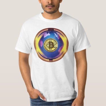 Bitcoin with Planet Earth T-Shirt Bitcoin with Planet Earth T-Shirt