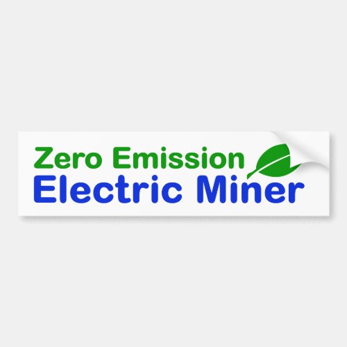 Bitcoin Zero Emission Electric Miner Bumper Sticker