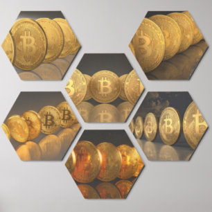 bitcoins wood photo tile 