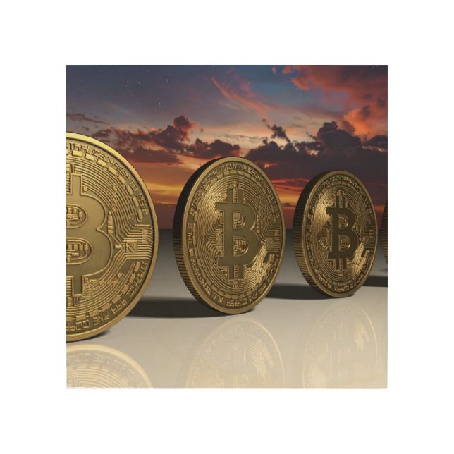 Bitcoins Wood Wall Art (Front)