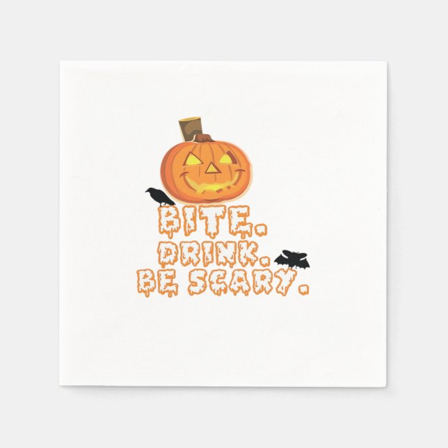 Bite Drink Be Scary Halloween Napkins (Front)