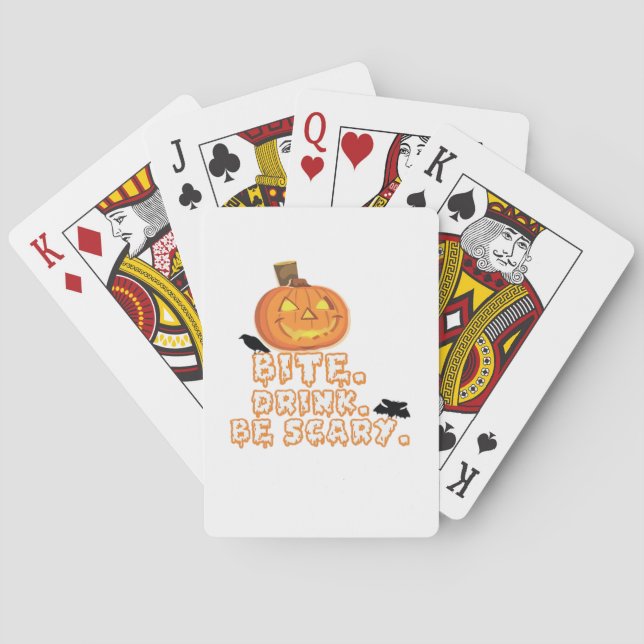 Bite Drink Be Scary Halloween Poker Cards (Back)