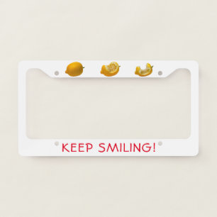Bite Lemon and Keep Smiling Funny customizable License Plate Frame