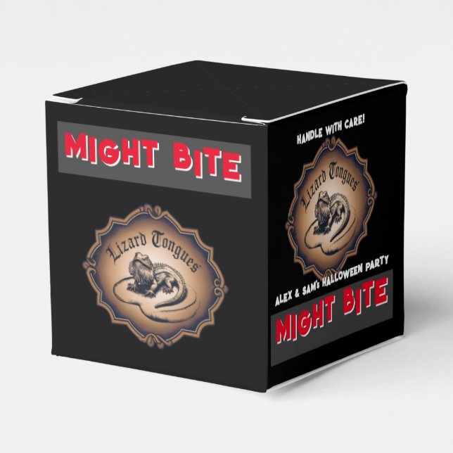 BITE Lizard Tongues Halloween Party Spooky Candies Favor Boxes (Front Side)