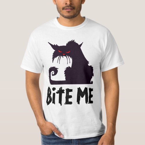 BITE ME Angry Cat T_shirts