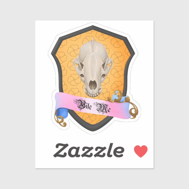 Bite Me Badger Skull Sticker (Sheet)
