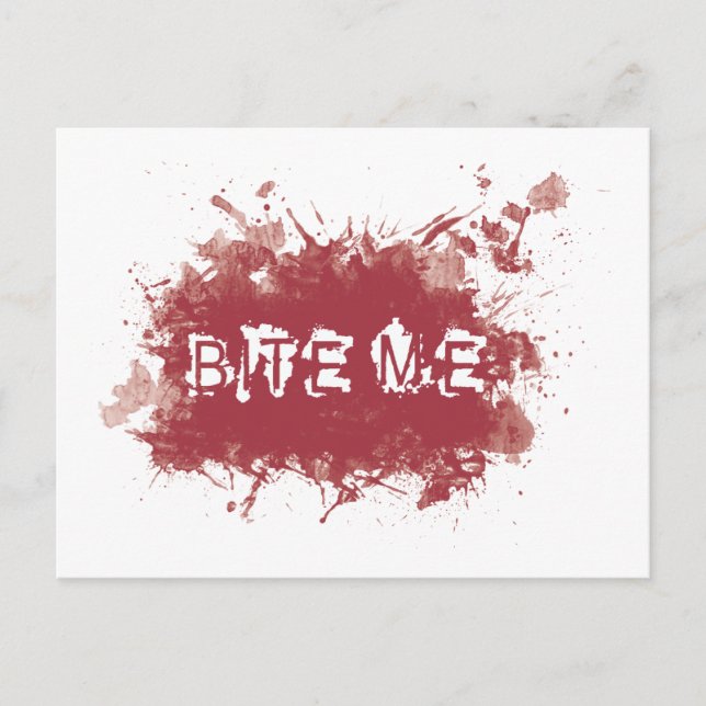 Bite me blood stain postcard (Front)