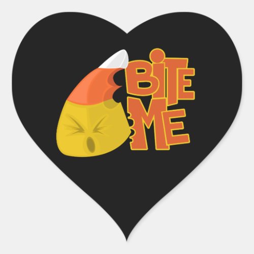 Bite Me _ Candy Corn Heart Sticker