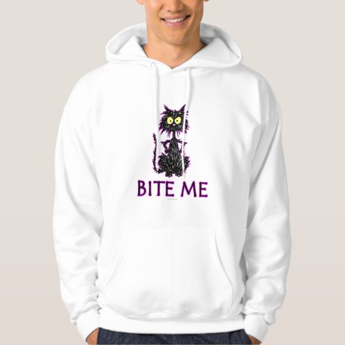 Bite Me Cat Gift Designs Hoodie