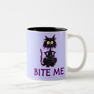 Bite Me! Cat Gift Designs Two-Tone Coffee Mug