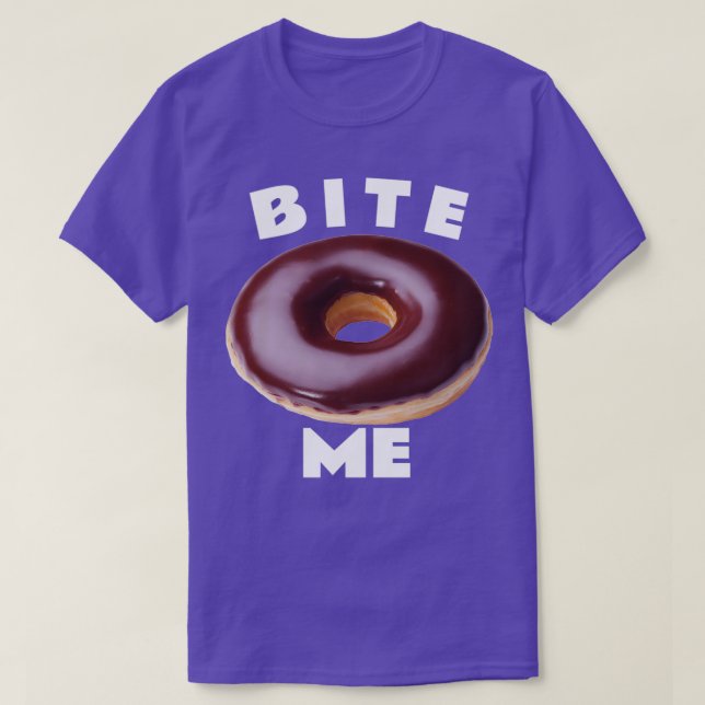 Bite Me Chocolate Donut T-Shirt (Design Front)