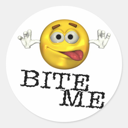 Bite Me! Classic Round Sticker