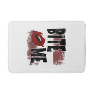 Bite me - Cool Quote - Halloween - Bat Bath Mat