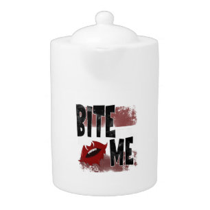 Bite me - Cool Quote - Halloween - Bat Teapot