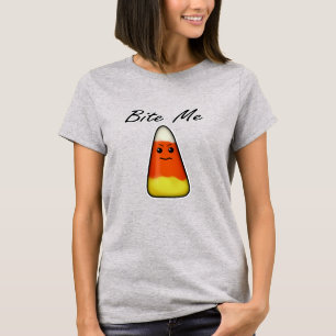 Bite Me, Cute Angry Candy Corn Cartoon Shirt