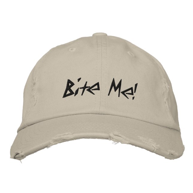 Bite Me! Embroidered Baseball Hat (Front)