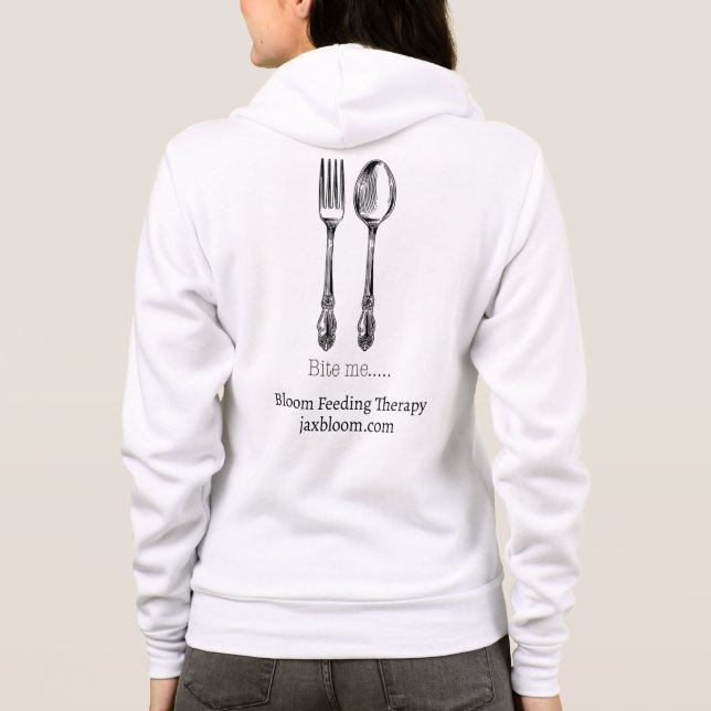 "Bite me" feeding hoodie (Back)