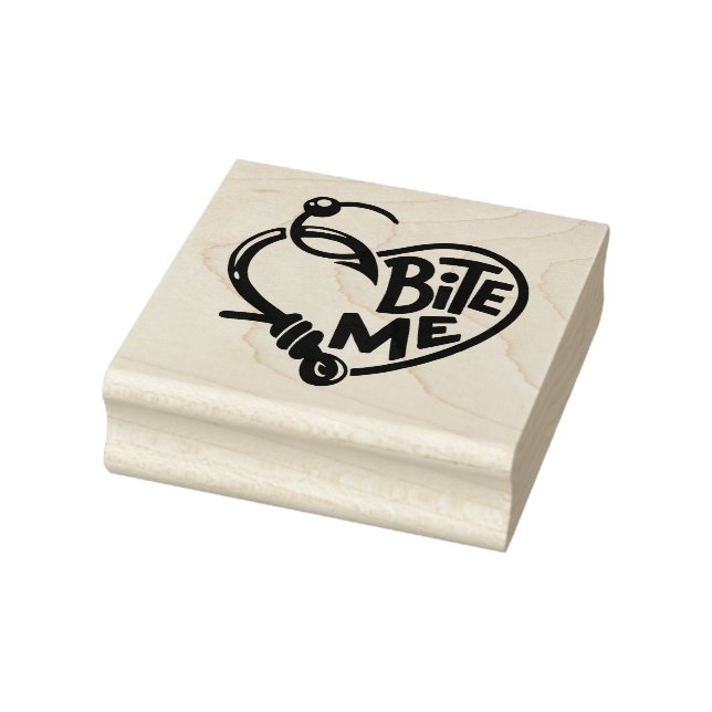 Bite Me Fish Hooks Rubber Stamp (Stamp)