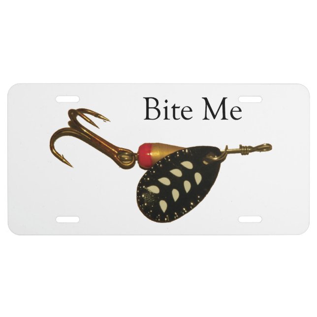 Bite Me Fishing Lure License Plate (Front)