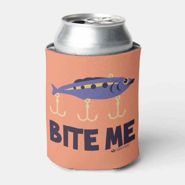Bite Me Funny Can Coolie Cooler (Can Front)