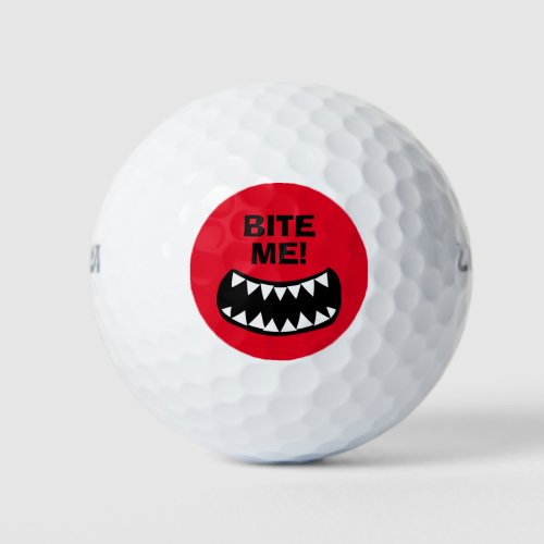 Bite Me funny custom marked Wilson golf balls gift