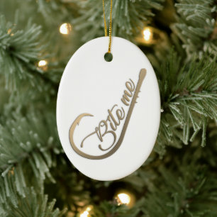 Bite Me Funny Fishing Ceramic Ornament