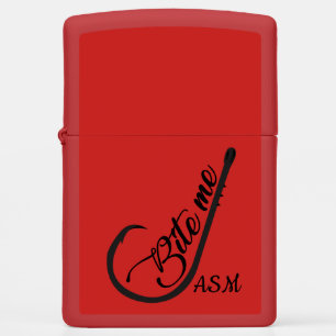 Bite Me Funny Fishing Mongoram Zippo Lighter