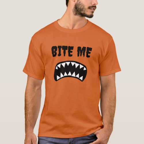 Bite Me funny Halloween t shirt for men