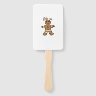 Bite Me Gingerbread Funny Cookie Christmas Thanksg Hand Fan