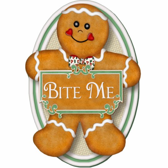 Bite Me Gingerbread Man Oval Ornament