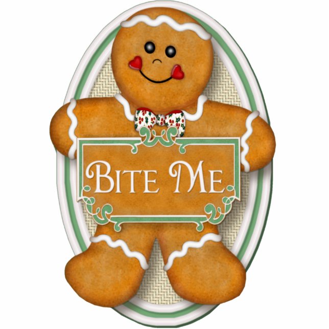 Bite Me Gingerbread Man -  Oval Ornament (Front)