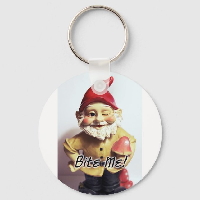Bite Me Gnome Keychain (Front)