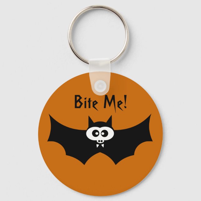 Bite Me Halloween Bat Keychain (Front)
