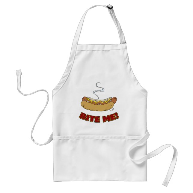 Bite Me - Hot Dog Adult Apron (Front)