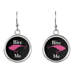 Bite Me Pink and Black Fishing Lure Earrings